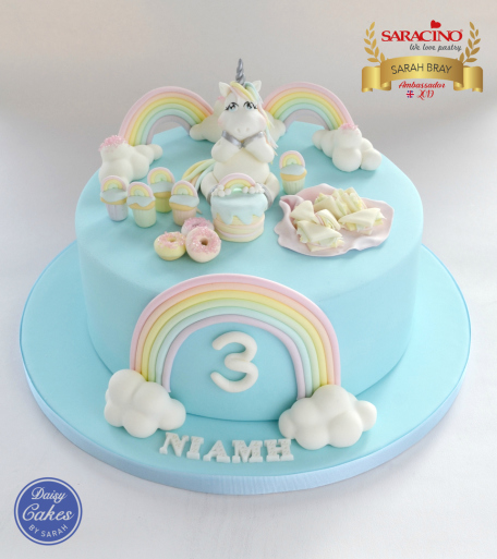 Unicorn and Rainbow Birthday Cake